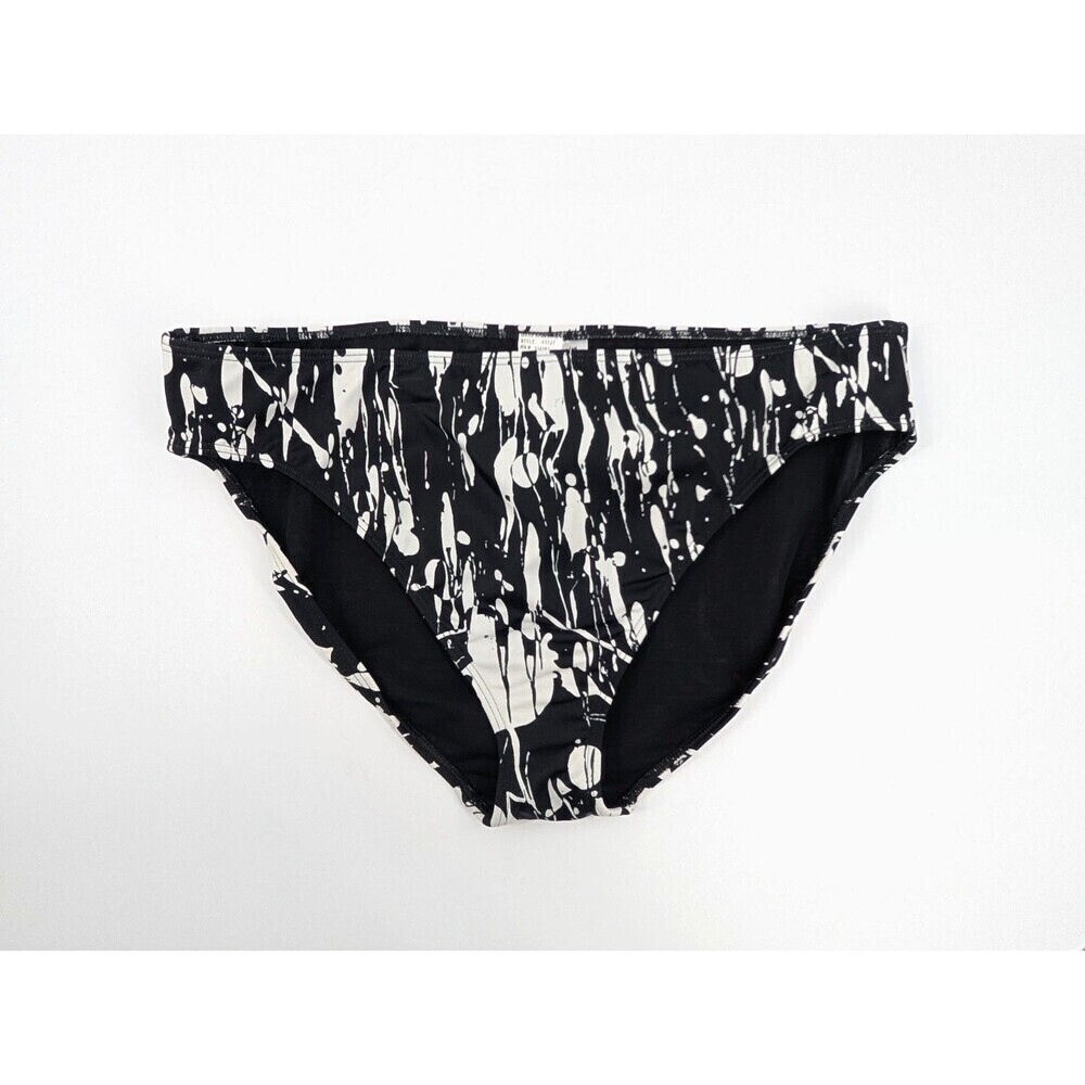 Shape Fx Swim Bikini Bottom Womens 18 Black Abstract Print Tummy Control Resort